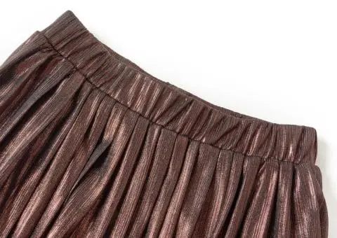 Fustă pentru copii cu sclipici, coniac, 116 - 3/5