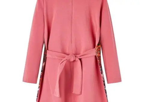 Rochie copii cu mâneci lungi, roz antichizat, 104 - 2/5