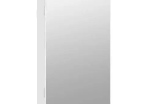 Dulap de bijuterii cu oglindă și lumini LED, de perete, alb - 2/5