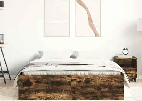 Cadru de pat, stejar fumuriu, 140x190 cm - 3/5