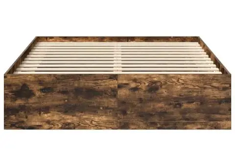 Cadru de pat, stejar fumuriu, 140x190 cm - 5/5