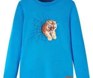 Tricou de copii cu mâneci lungi albastru cobalt, 104