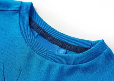 Tricou de copii cu mâneci lungi albastru cobalt, 104 - 3/5