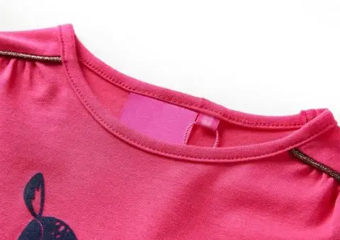 Tricou pentru copii cu mâneci lungi, roz aprins, 116 - 3/5