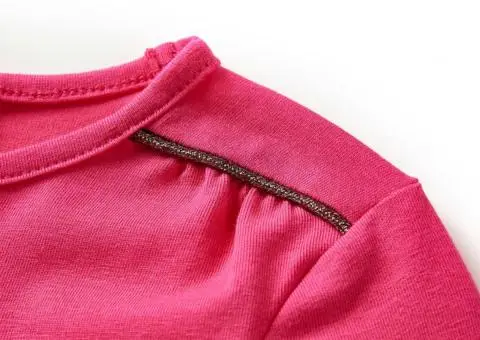 Tricou pentru copii cu mâneci lungi, roz aprins, 116 - 5/5