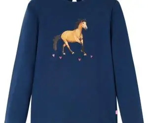 Tricou pentru copii cu mâneci lungi, bleumarin, 128