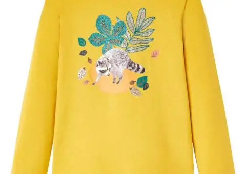 Tricou pentru copii cu mâneci lungi, ocru, 140 - 1/5