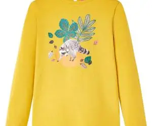 Tricou pentru copii cu mâneci lungi, ocru, 140