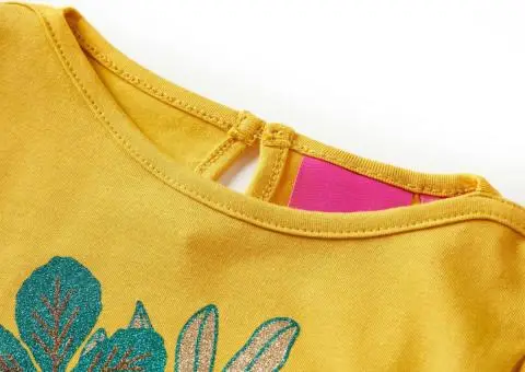 Tricou pentru copii cu mâneci lungi, ocru, 140 - 3/5