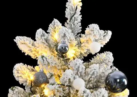 Brad Crăciun artificial articulat cu 300 LED-uri/globuri 300 cm - 2/5
