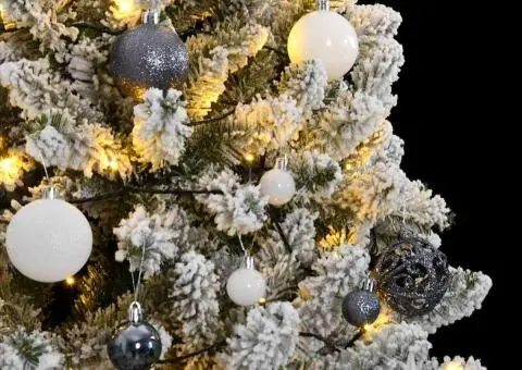 Brad Crăciun artificial articulat cu 300 LED-uri/globuri 300 cm - 3/5