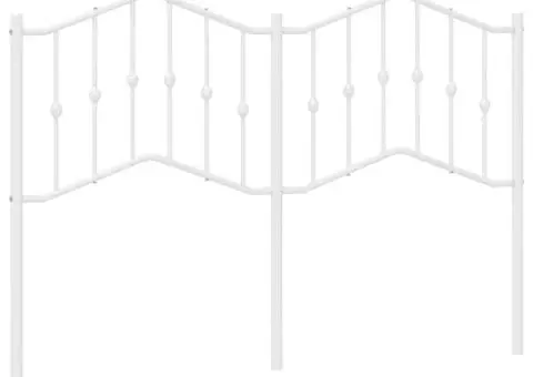 Tăblie de pat metalică, alb, 150 cm - 2/5