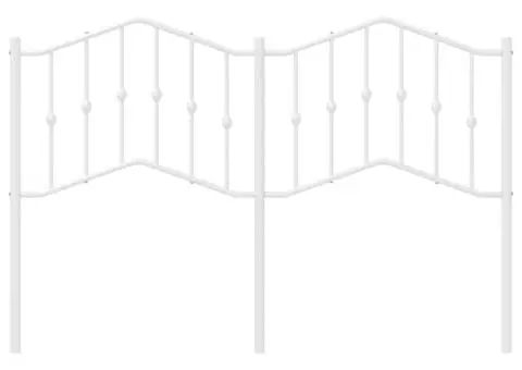 Tăblie de pat metalică, alb, 150 cm - 4/5