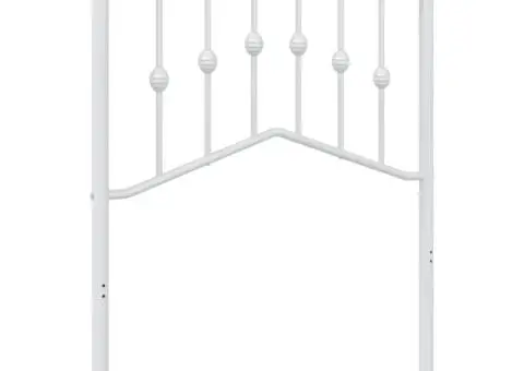 Tăblie de pat metalică, alb, 75 cm - 2/5