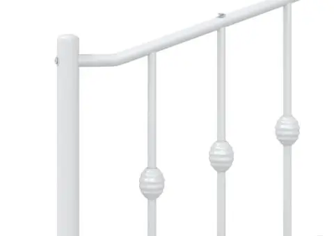 Tăblie de pat metalică, alb, 75 cm - 5/5