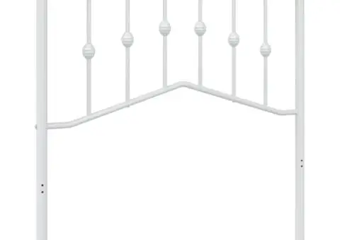 Tăblie de pat metalică, alb, 90 cm - 2/5