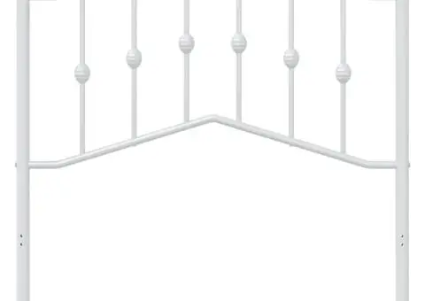 Tăblie de pat metalică, alb, 90 cm - 3/5