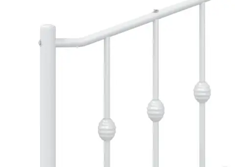 Tăblie de pat metalică, alb, 90 cm - 5/5