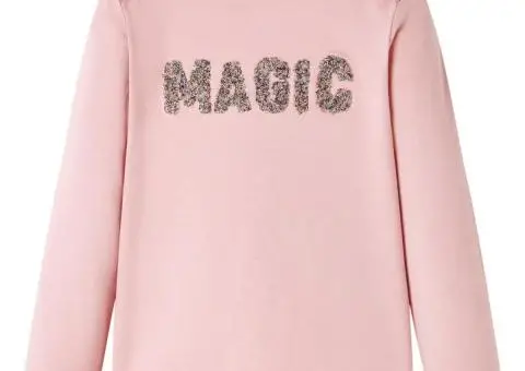 Tricou de copii cu mâneci lungi roz deschis 116 - 1/5