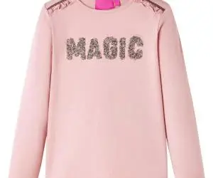 Tricou de copii cu mâneci lungi roz deschis 116