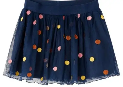 Fustă pentru copii din tul cu buline, bleumarin, 116 - 1/5