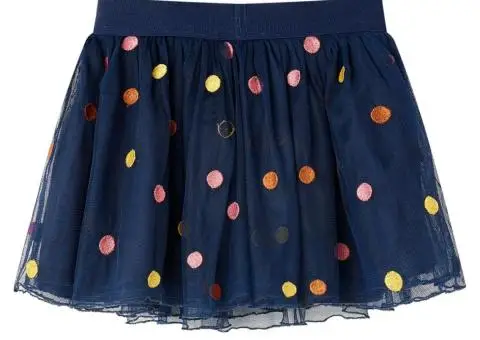 Fustă pentru copii din tul cu buline, bleumarin, 116 - 2/5