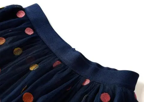 Fustă pentru copii din tul cu buline, bleumarin, 116 - 3/5