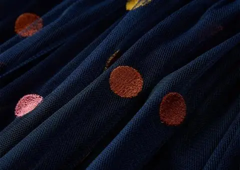 Fustă pentru copii din tul cu buline, bleumarin, 116 - 4/5