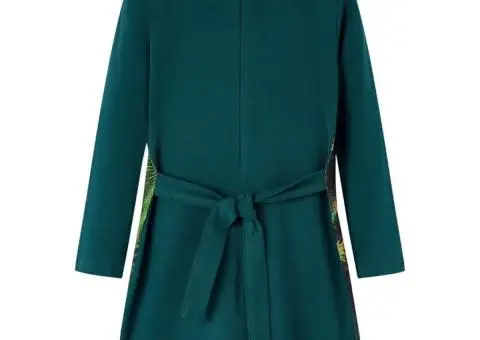 Rochie pentru copii cu mâneci lungi, verde închis, 128 - 2/5