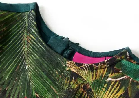 Rochie pentru copii cu mâneci lungi, verde închis, 128 - 3/5