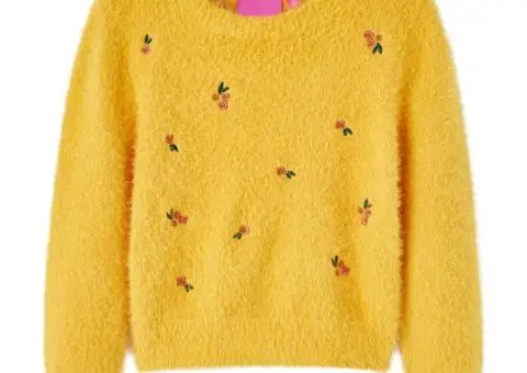 Pulover tricotat pentru copii, ocru, 128 - 1/5