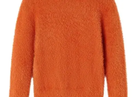 Pulover tricotat pentru copii, portocaliu ars, 92 - 2/5