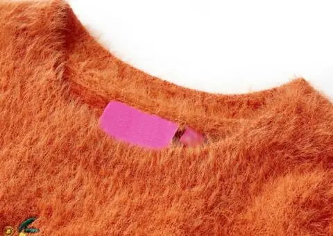 Pulover tricotat pentru copii, portocaliu ars, 92 - 3/5