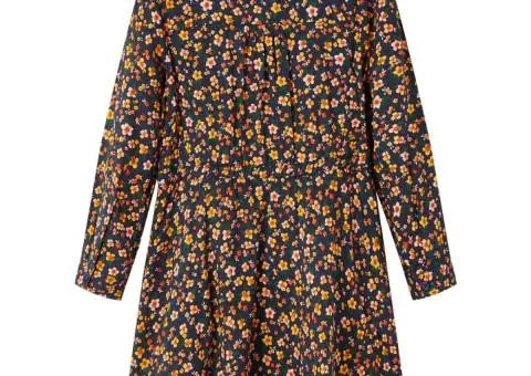 Rochie pentru copii cu mâneci lungi, bleumarin, 128 - 2/5