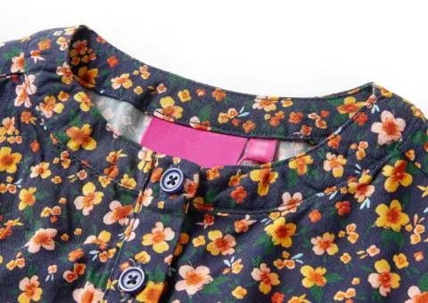 Rochie pentru copii cu mâneci lungi, bleumarin, 128 - 3/5