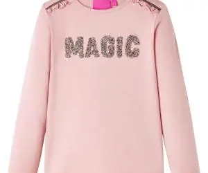 Tricou de copii cu mâneci lungi roz deschis 140