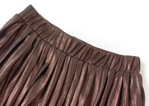 Fustă pentru copii cu sclipici, coniac, 92 - 3/5