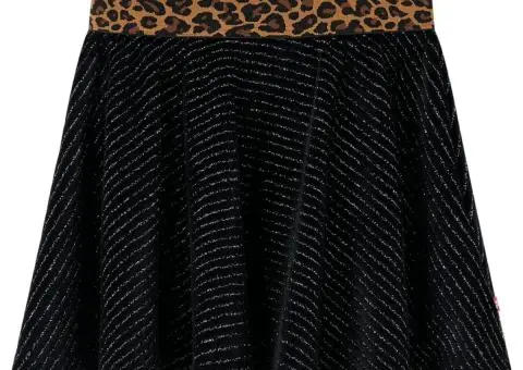 Fusta de copii cu talie leopard, negru, 92 - 1/5