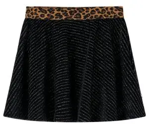 Fusta de copii cu talie leopard, negru, 92