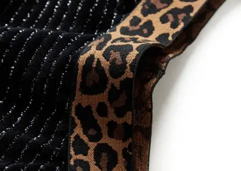 Fusta de copii cu talie leopard, negru, 92 - 4/5