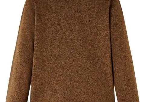 Tricou de copii cu mâneci lungi, coniac melanj, 104 - 2/5