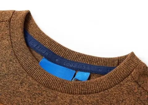 Tricou de copii cu mâneci lungi, coniac melanj, 104 - 3/5