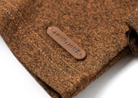 Tricou de copii cu mâneci lungi, coniac melanj, 104 - 5/5