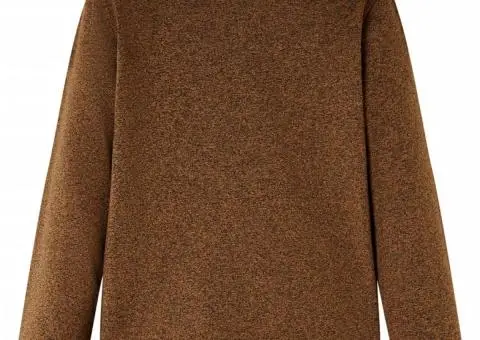 Tricou de copii cu mâneci lungi, coniac melanj, 128 - 2/5