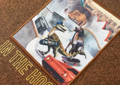 Tricou de copii cu mâneci lungi, coniac melanj, 128 - 4/5