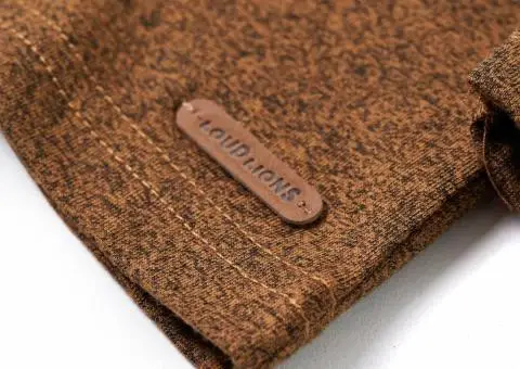 Tricou de copii cu mâneci lungi, coniac melanj, 128 - 5/5