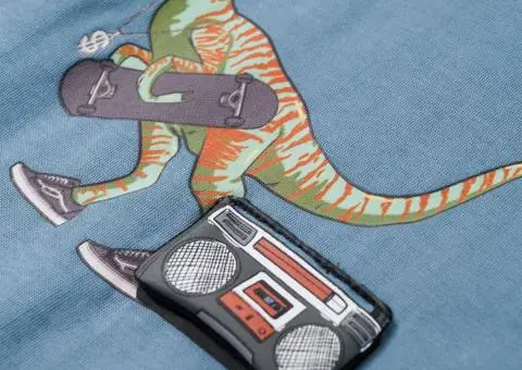 Tricou de copii cu mâneci lungi albastru mediu 104 - 4/5