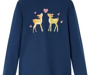 Tricou de copii cu mâneci lungi, bleumarin, 92