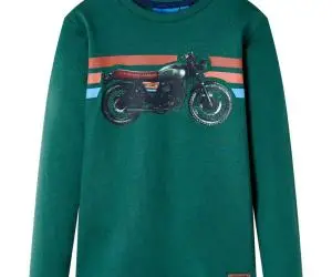 Tricou pentru copii cu mâneci lungi, verde, 92