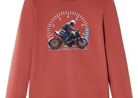 Tricou cu mâneci lungi pentru copii, henna, 104 - 1/5